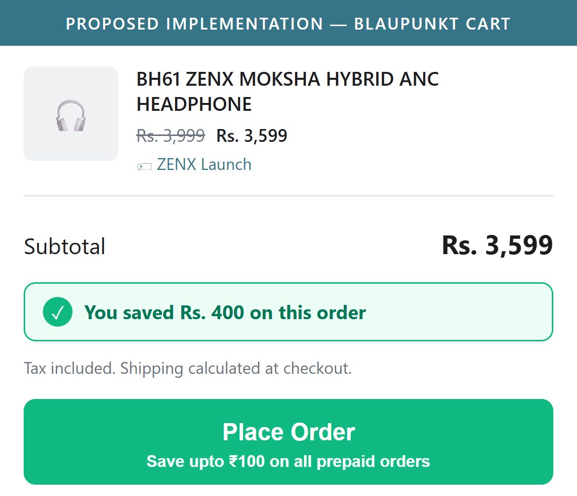 Proposed implementation — Blaupunkt cart